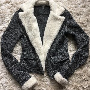 SOLD - Rubbish White and Grey Cropped Jacket